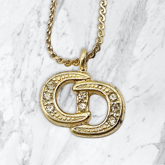 Christian Dior CD Rhinestone Necklace - Picture 1 of 4